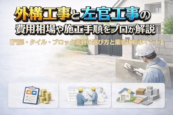 外構工事と左官工事の費用相場や施工手順をプロが解説【門扉・タイル・ブロック素材の選び方と業者比較ポイント】