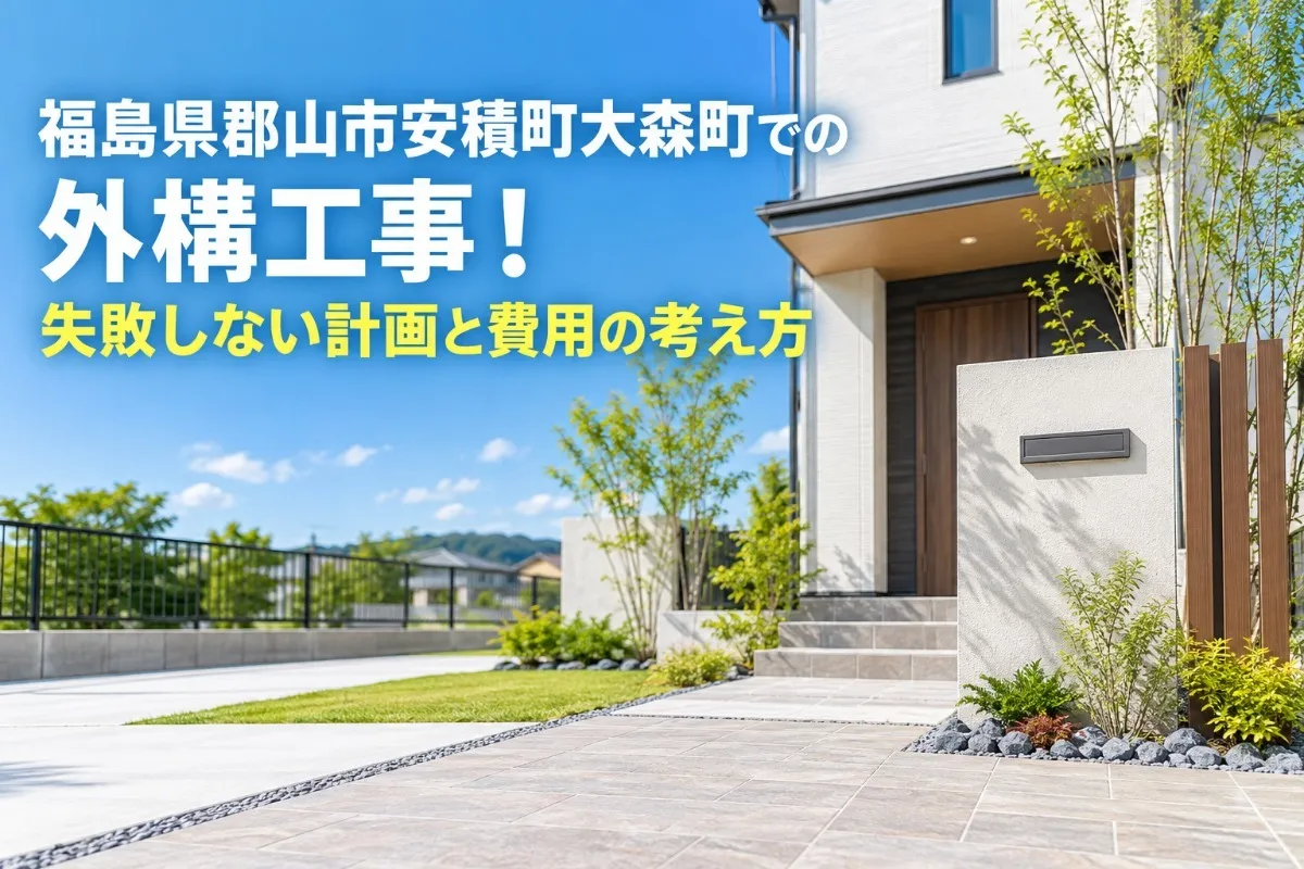 福島県郡山市安積町大森町での外構工事!失敗しない計画と費用の考え方