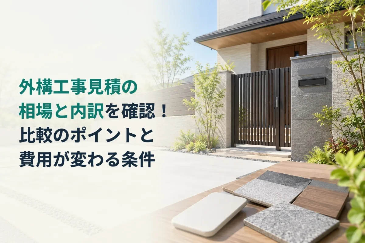 外構工事見積の相場と内訳を確認！比較のポイントと費用が変わる条件